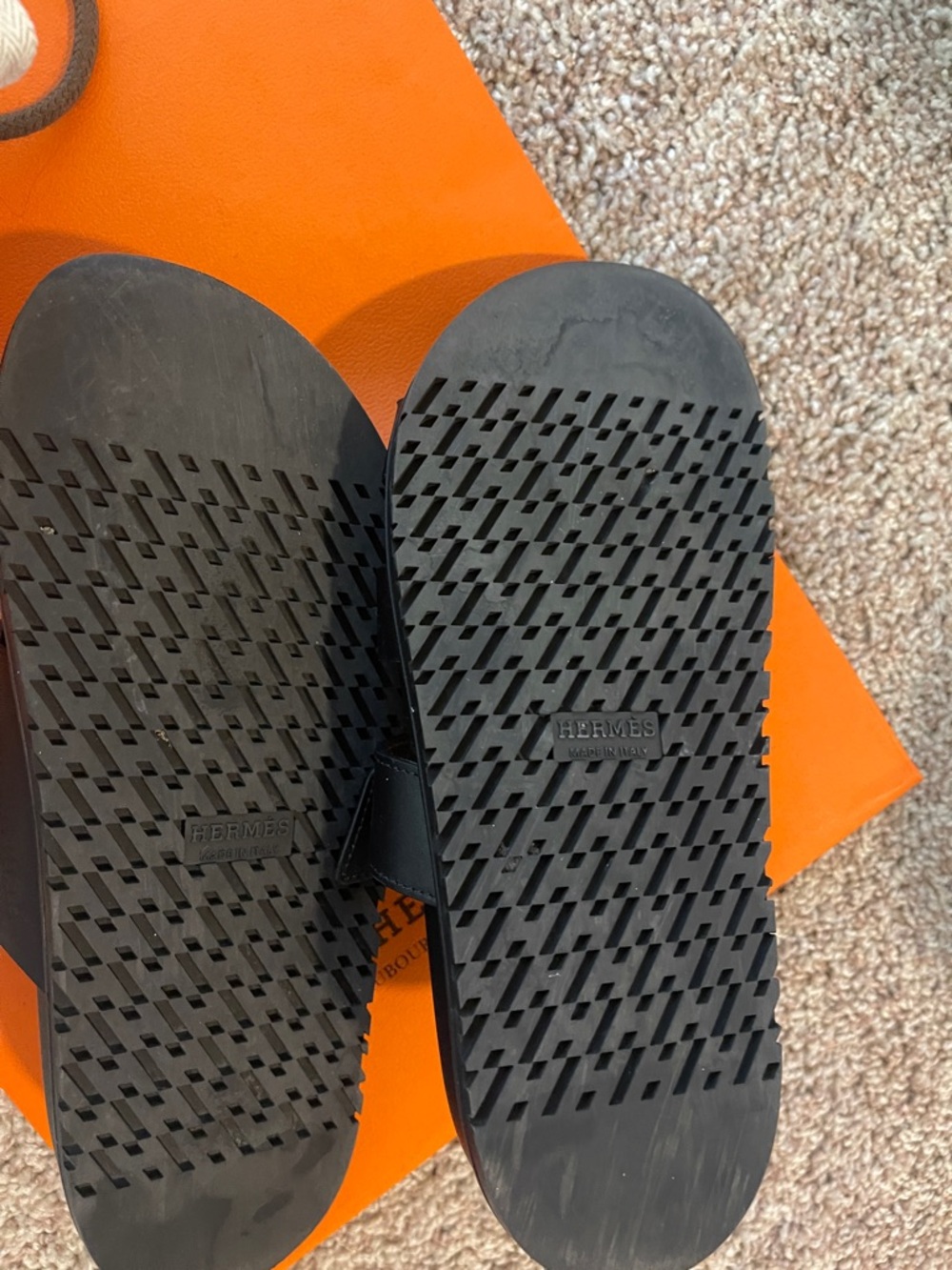 Hermes Women’s Black Oran Slide Sandals - Picture 3 of 4